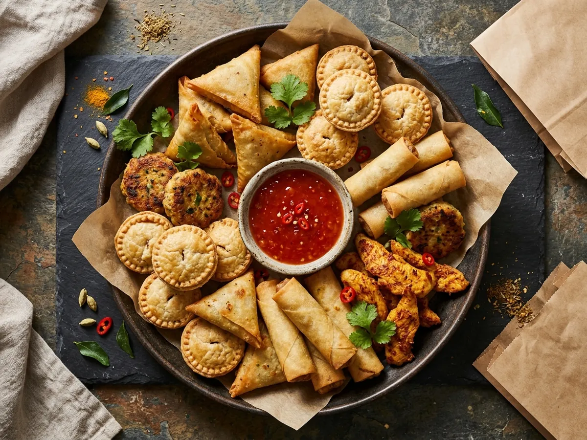 A hotel-style platter of mixed savouries