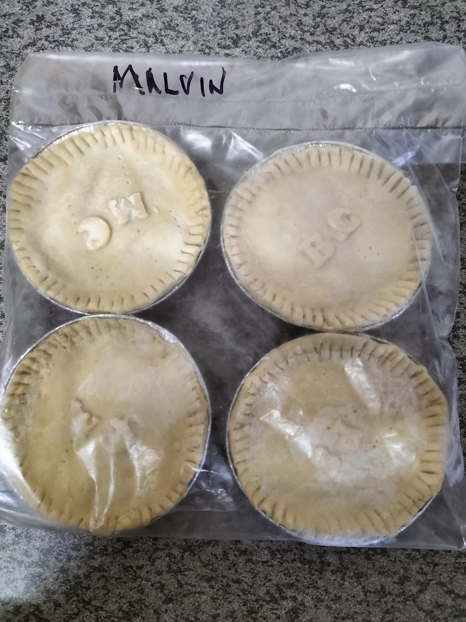 Vidhyas pies before baking
