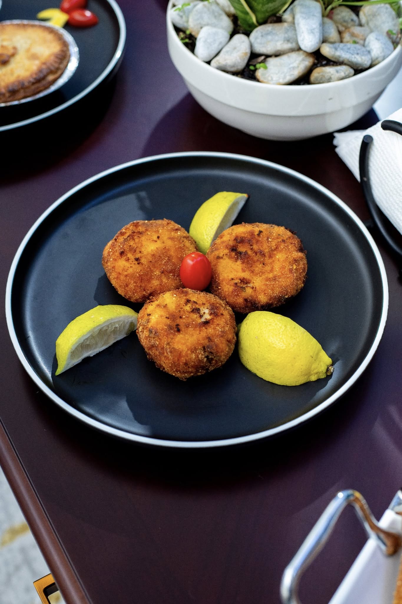 Vidhyas fish cakes plated